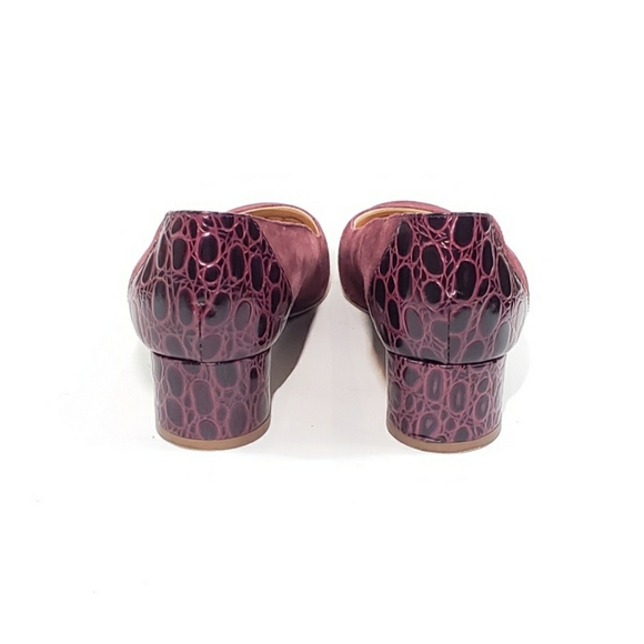 J. Crew Evelyn Pumps Croc Embossed Block Heel - Picture 4 of 7